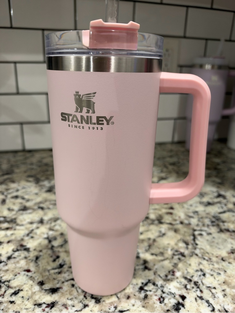 Stanley Pink Stainless Steel Travel Mug with Handle